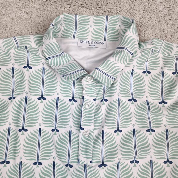 Smith And Quinn Polo Shirt Mens Size Large L All Over Print Golf Club Floral US - Picture 3 of 7